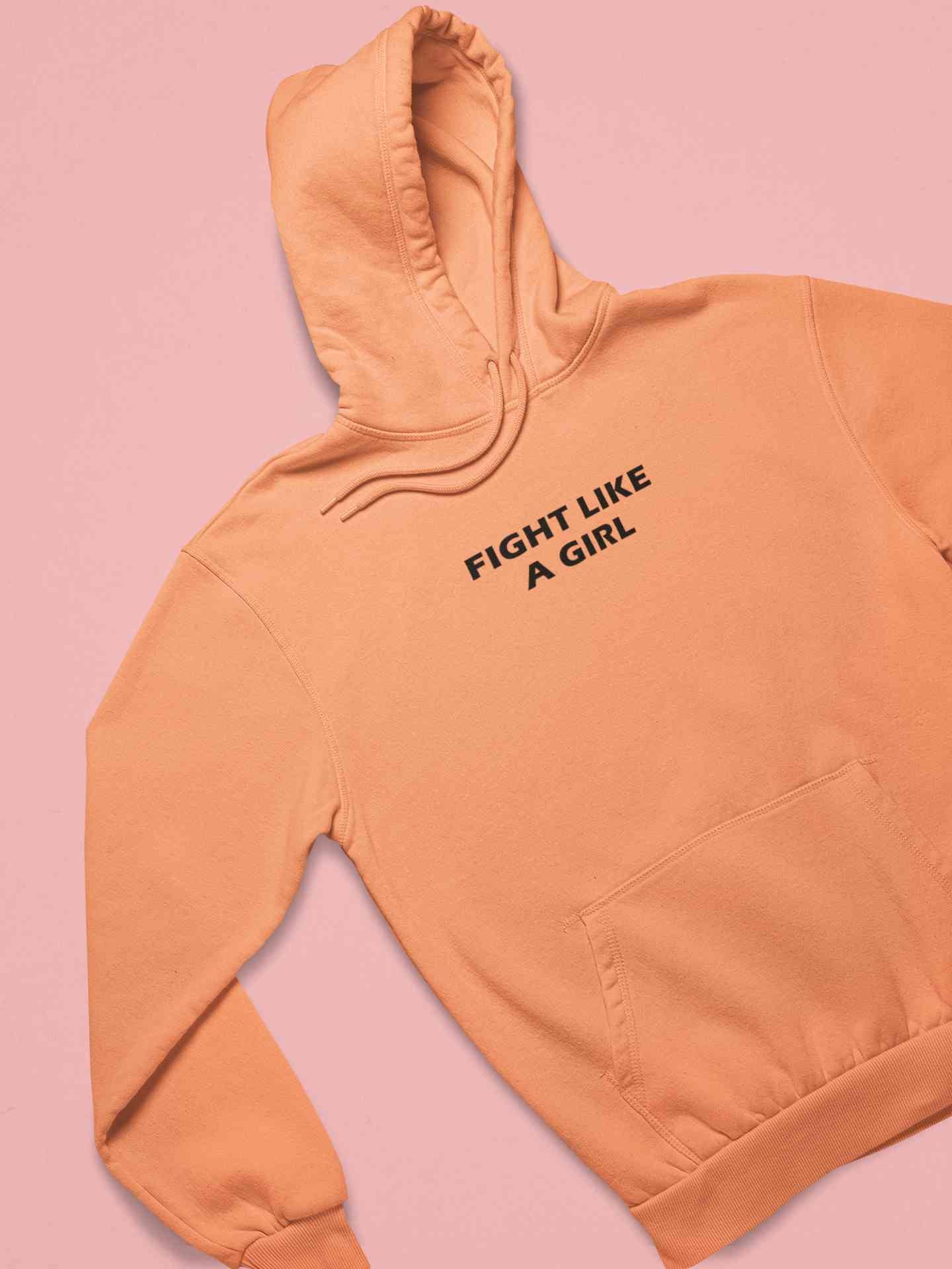 Fight Like A Girl Minimals Hoodies for Women-FunkyTeesClub