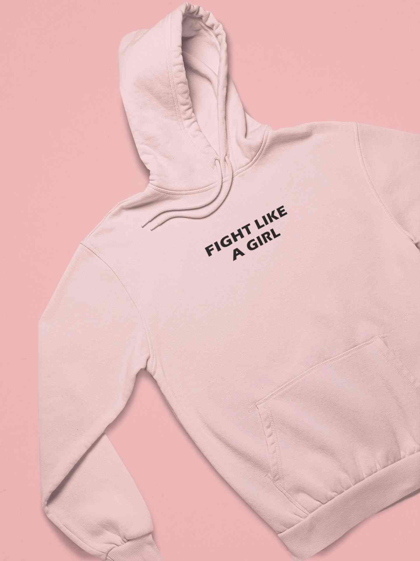 Fight Like A Girl Minimals Hoodies for Women-FunkyTeesClub