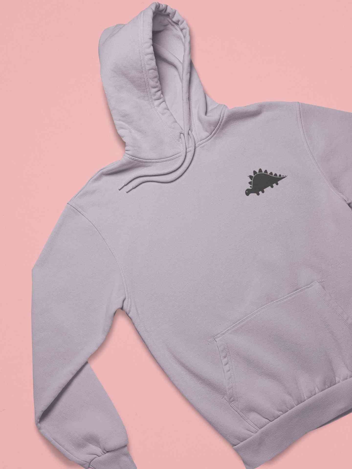 Stegosaurus Pocket Cartoon Graphics Men Hoodies-FunkyTeesClub
