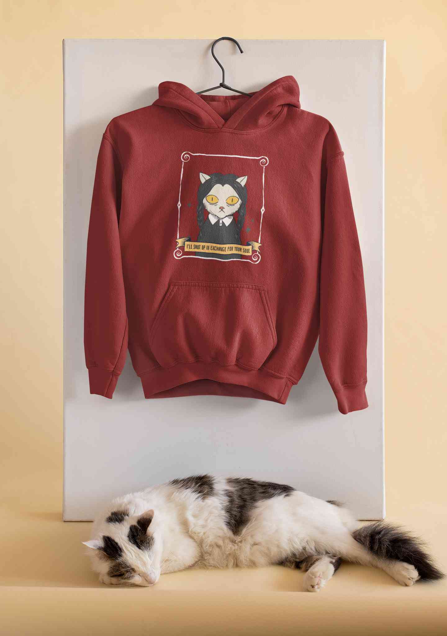 Cat Inspired By Wednesday Men Hoodies-FunkyTeesClub