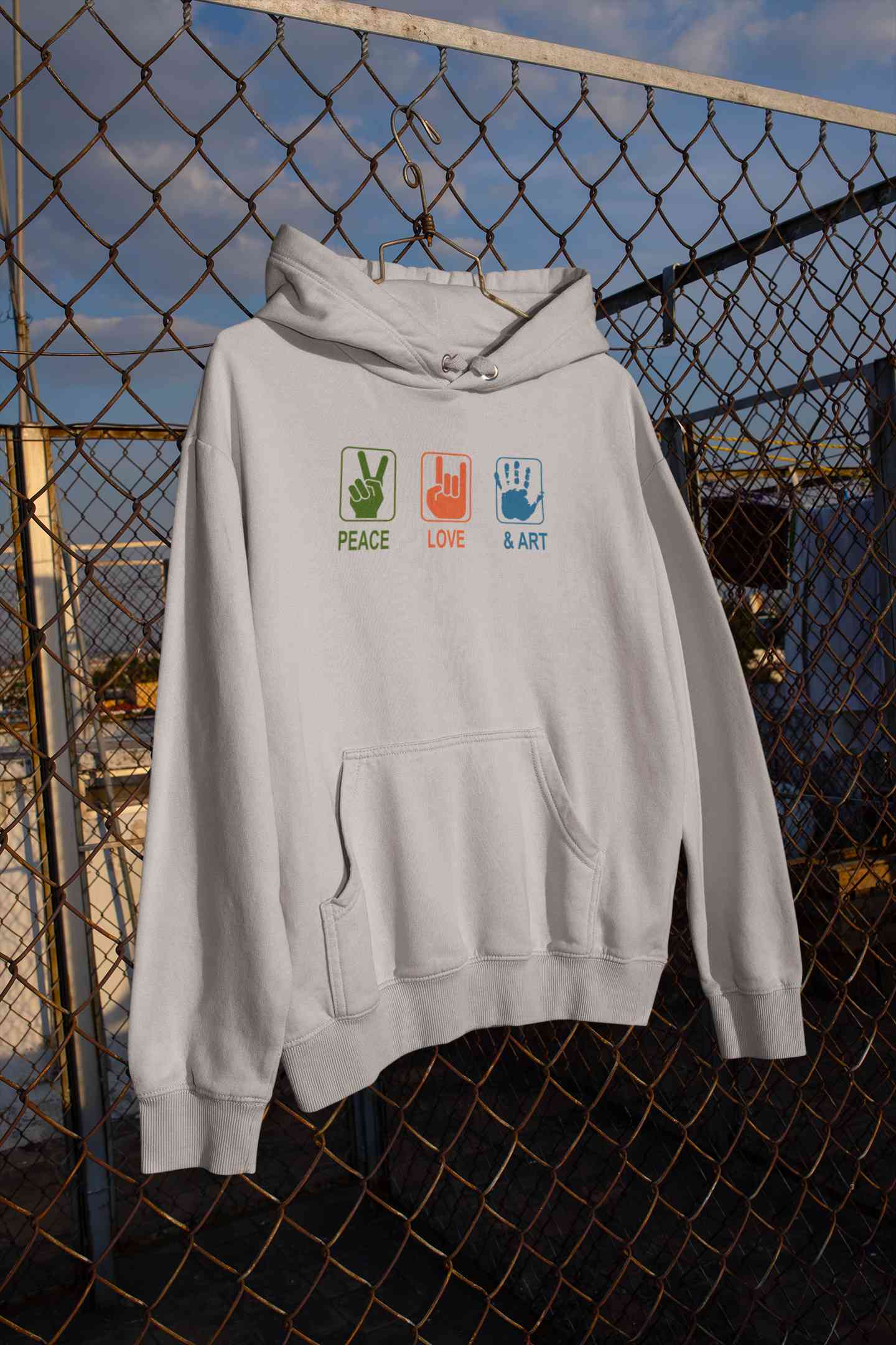 Peace Love And Art Men Hoodies-FunkyTeesClub