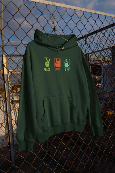 Peace Love And Art Men Hoodies-FunkyTeesClub
