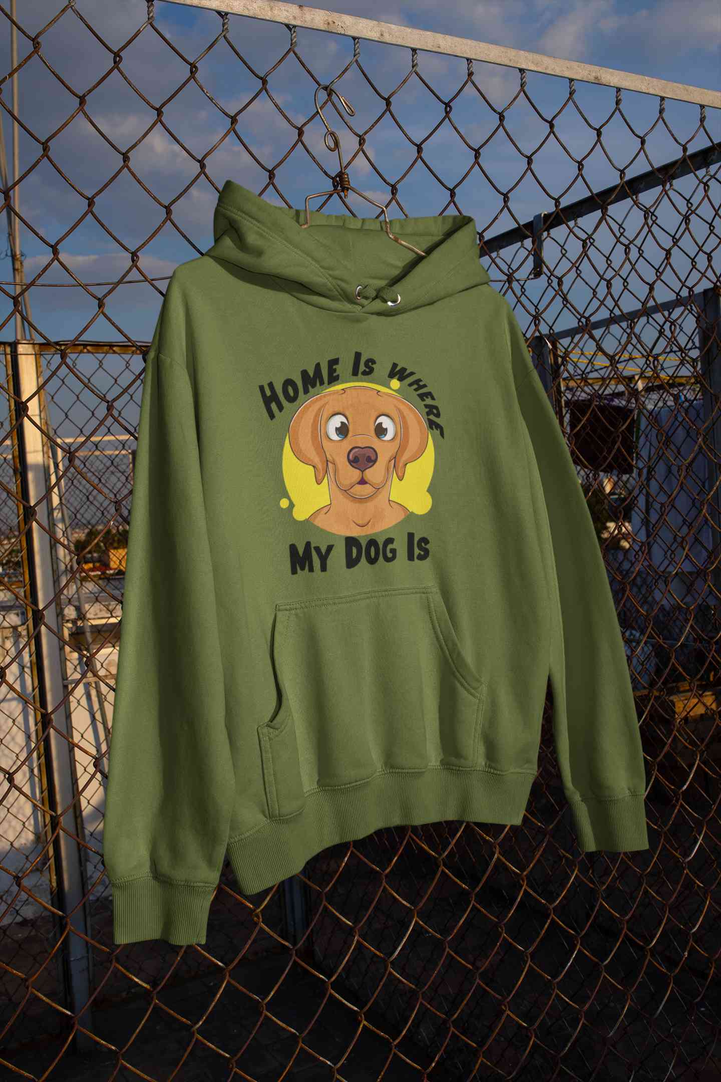 Home Is Where My Dog Is Hoodies for Women-FunkyTeesClub