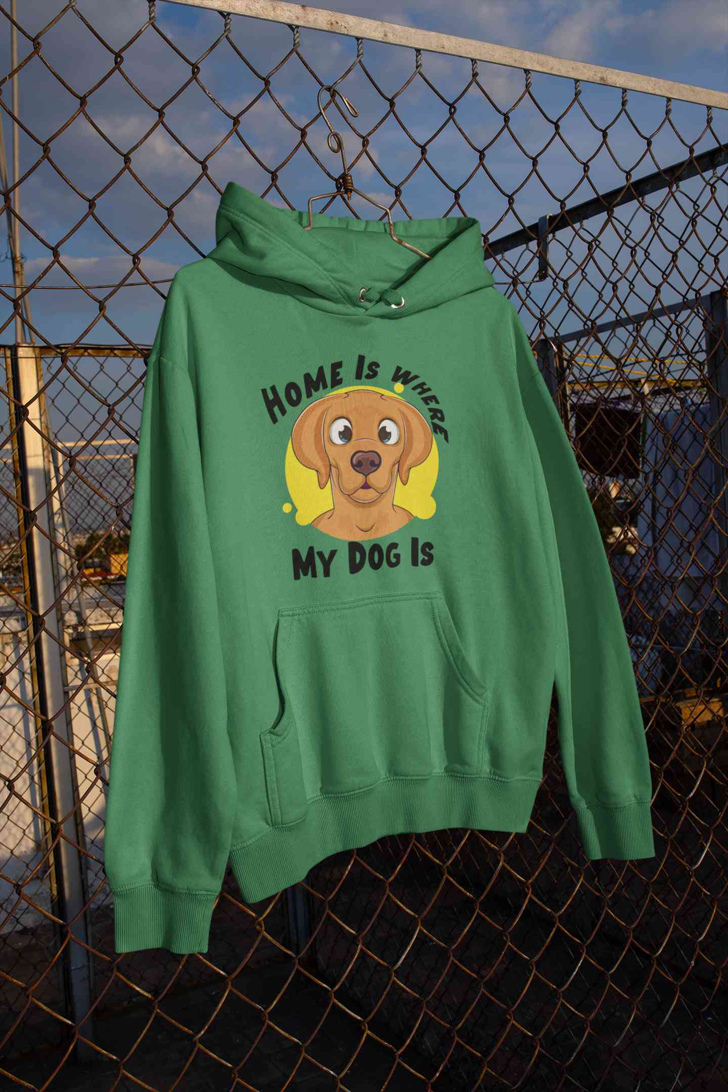 Home Is Where My Dog Is Men Hoodies-FunkyTeesClub