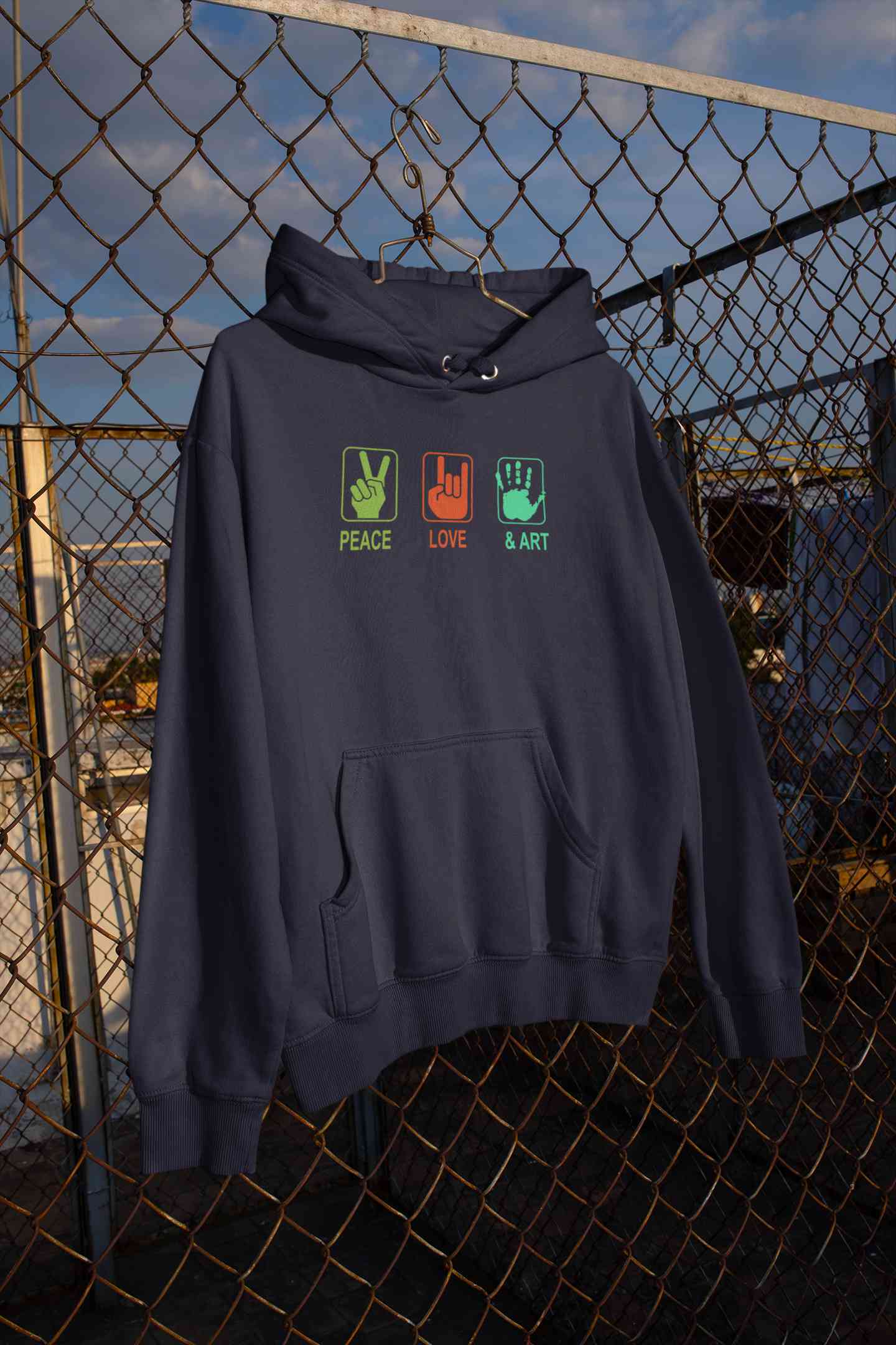 Peace Love And Art Men Hoodies-FunkyTeesClub