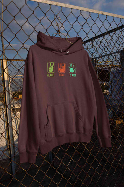 Peace Love And Art Men Hoodies-FunkyTeesClub