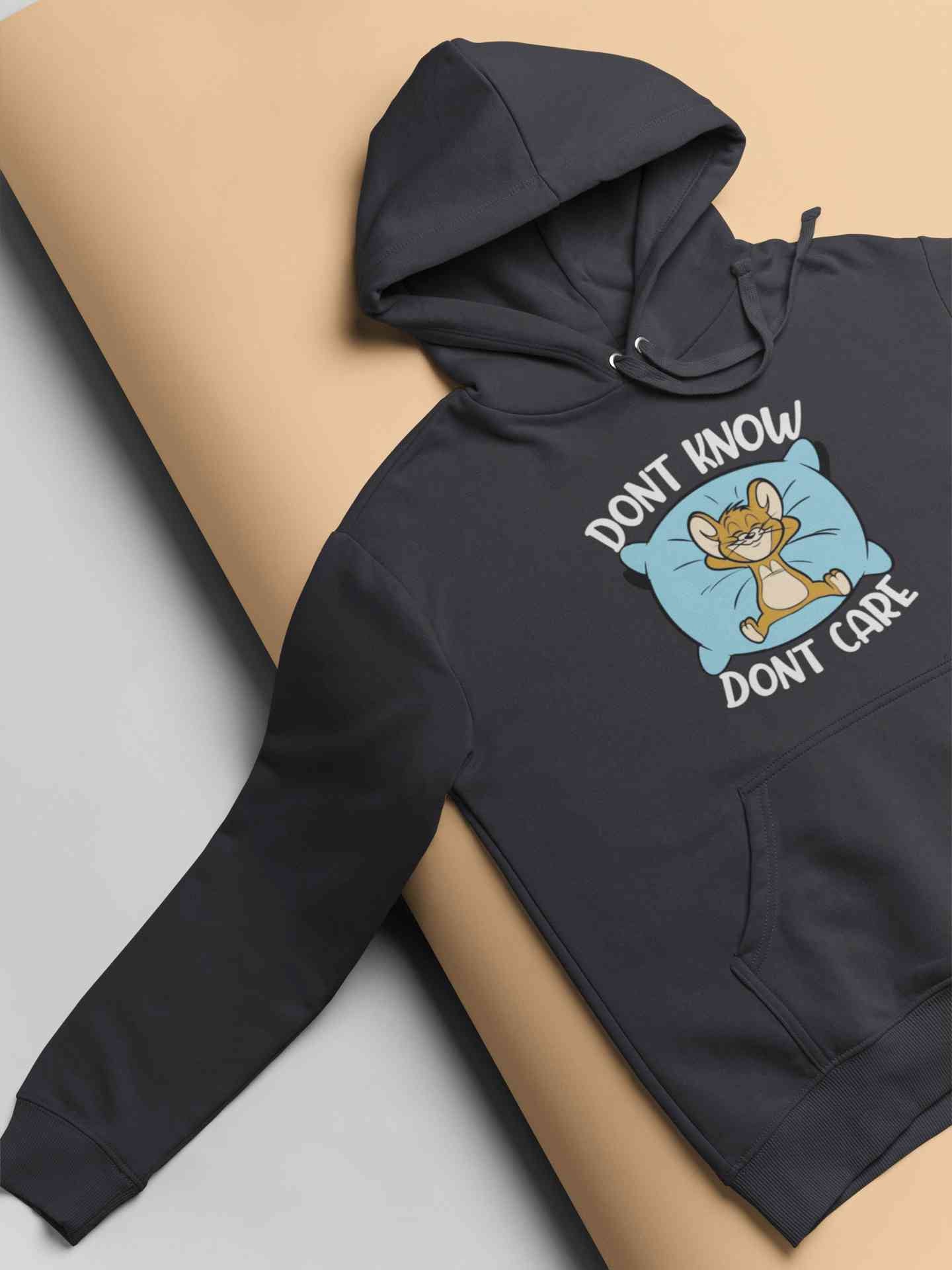 Funny Cartoon Dont Care Hoodies for Women-FunkyTeesClub