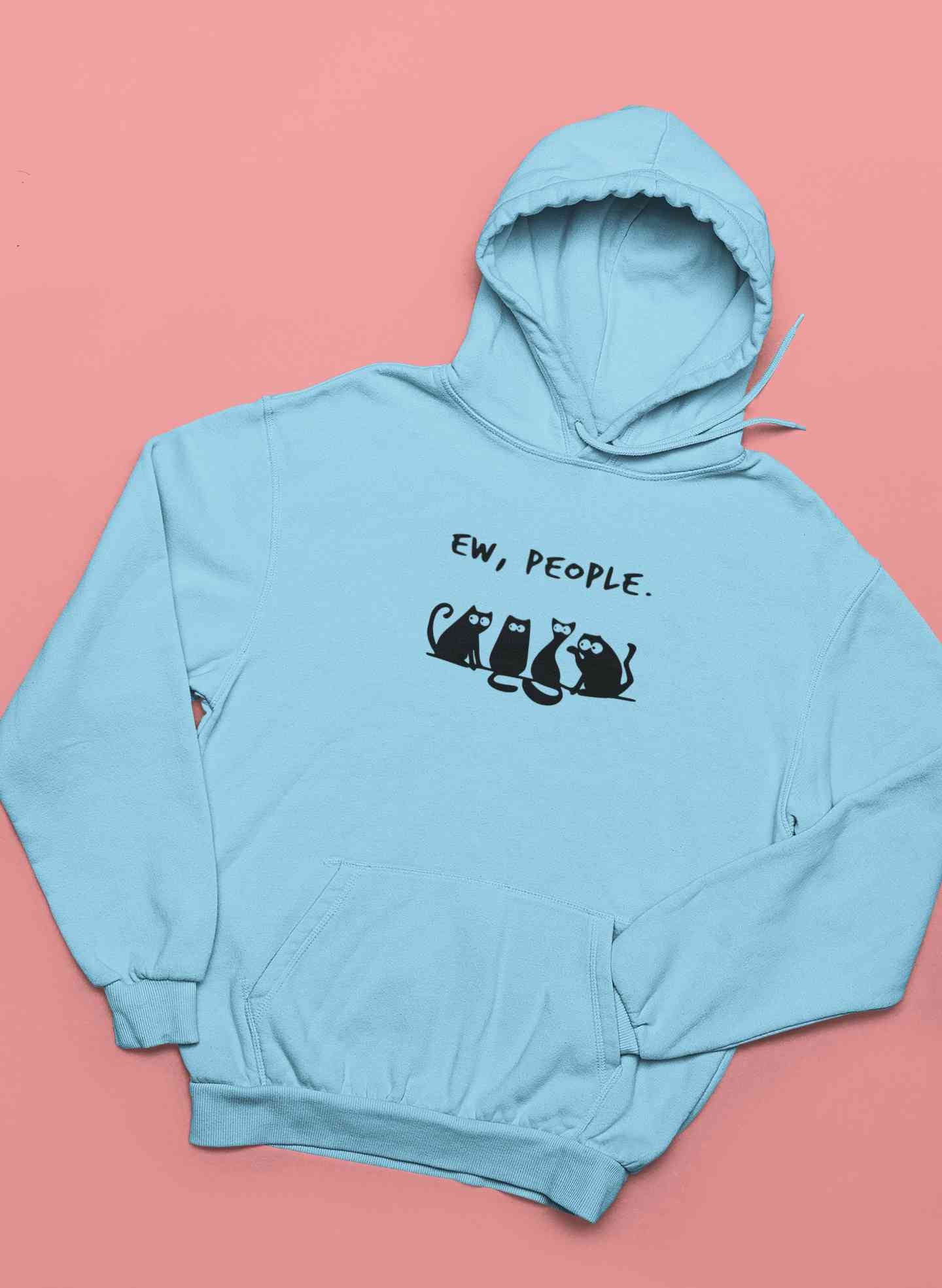 Ew People Funny Cartoon Graphics Quotes Hoodies for Women-FunkyTeesClub