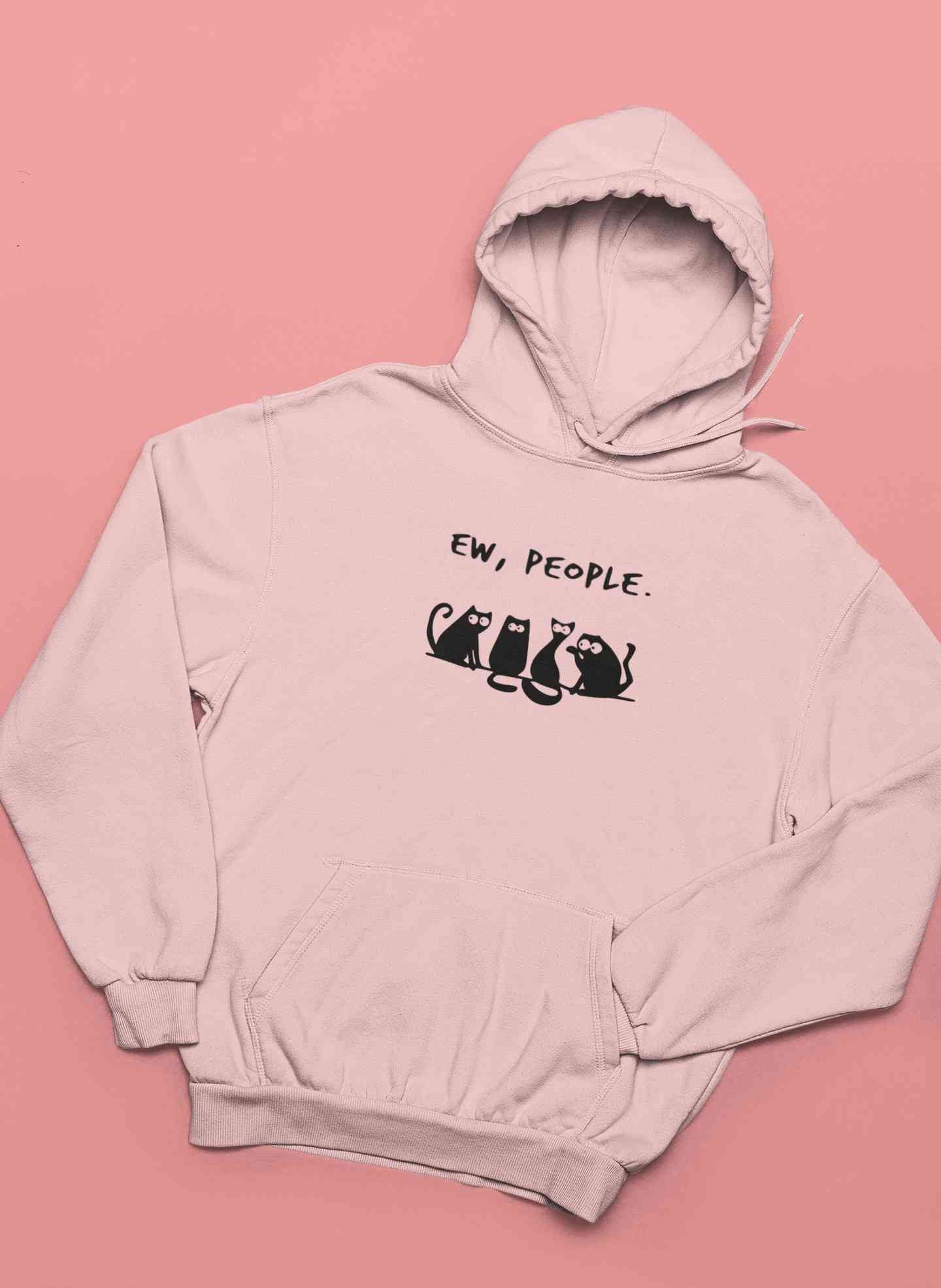 Ew People Funny Cartoon Graphics Quotes Hoodies for Women-FunkyTeesClub