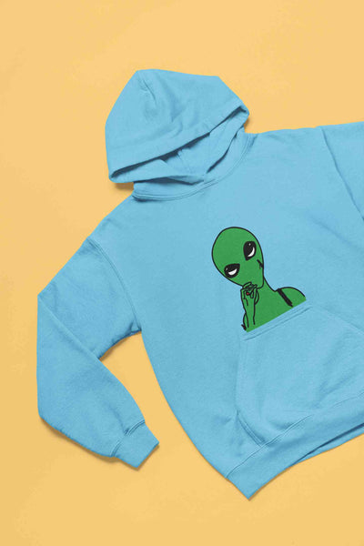 Alien Smoking Graphic Hoodies for Women-FunkyTeesClub