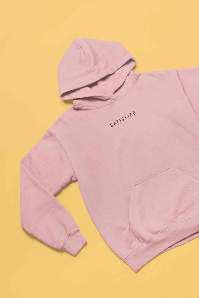 Satisfied Minimals Hoodies for Women-FunkyTeesClub