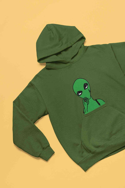 Alien Smoking Graphic Men Hoodies-FunkyTeesClub