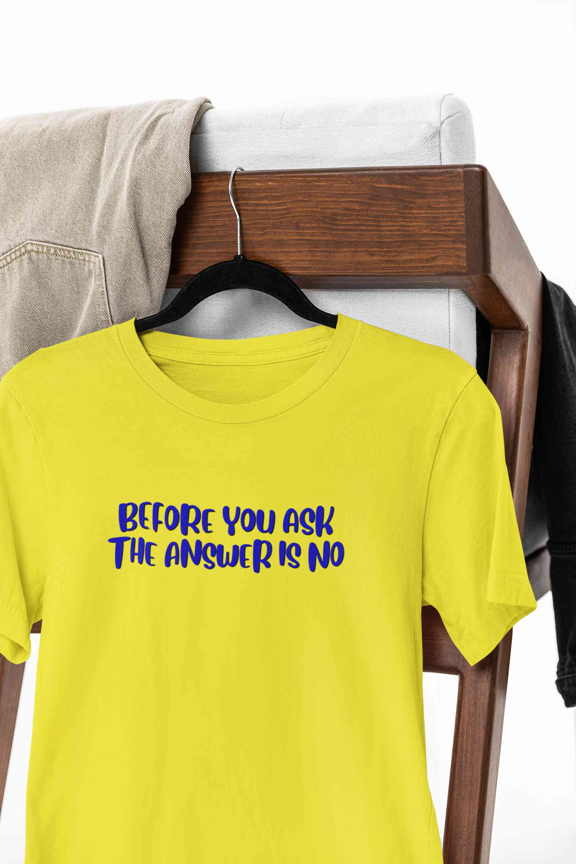 The Answer Is No Women Half Sleeves T-shirt- FunkyTeesClub