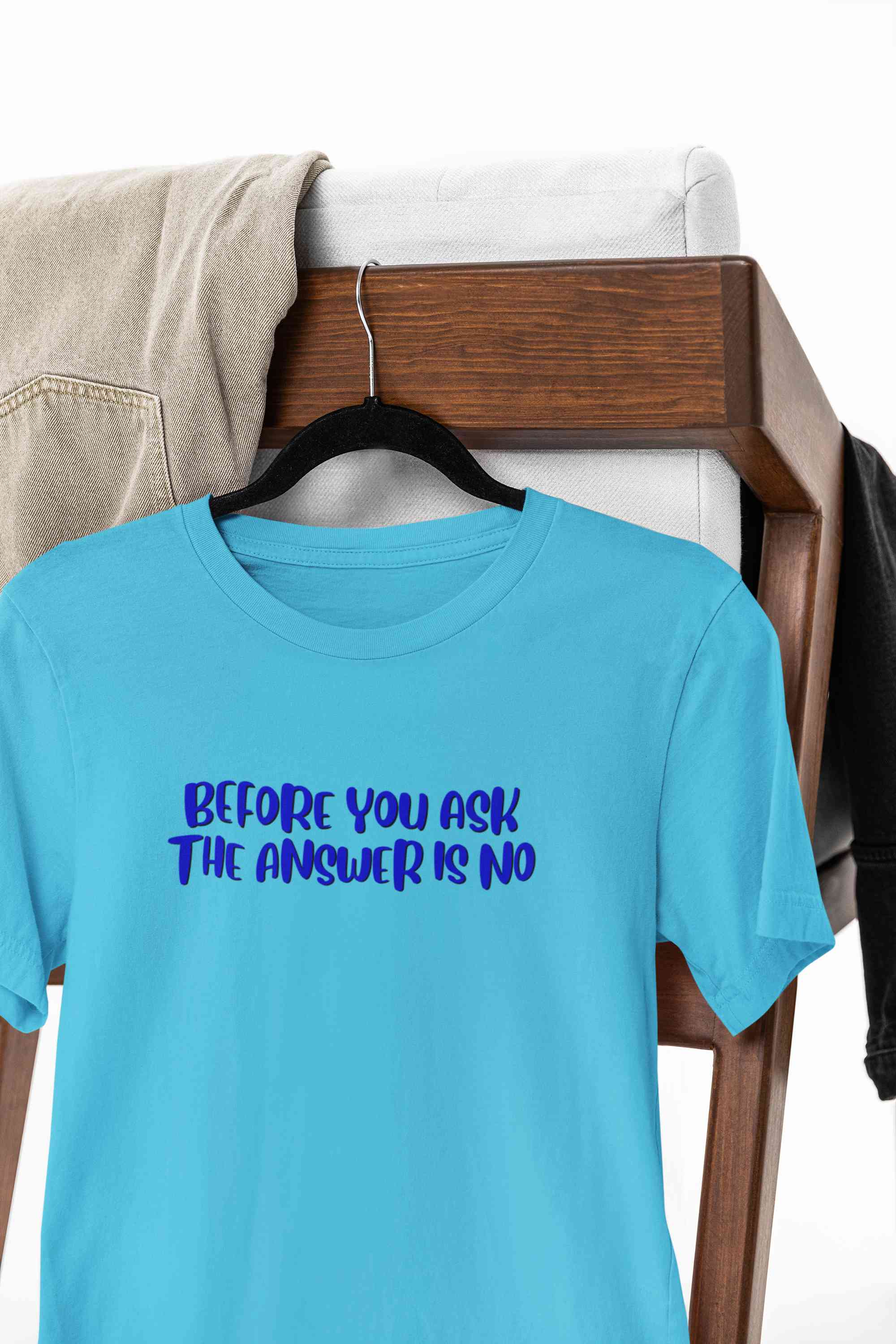 The Answer Is No Women Half Sleeves T-shirt- FunkyTeesClub