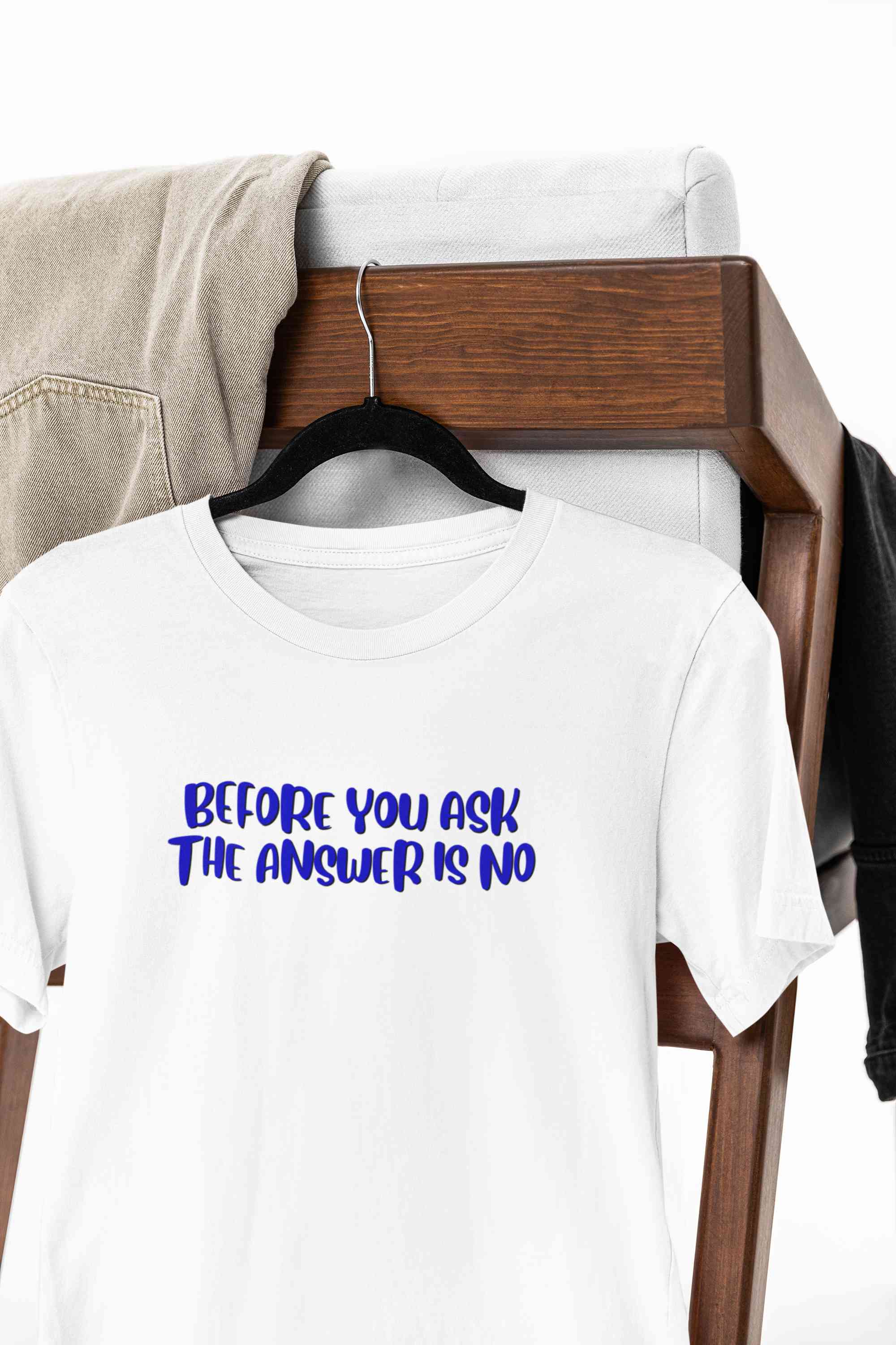 The Answer Is No Women Half Sleeves T-shirt- FunkyTeesClub
