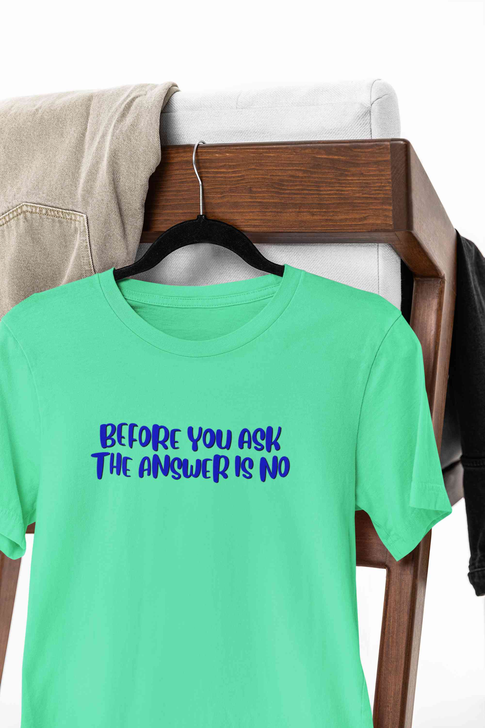 The Answer Is No Women Half Sleeves T-shirt- FunkyTeesClub