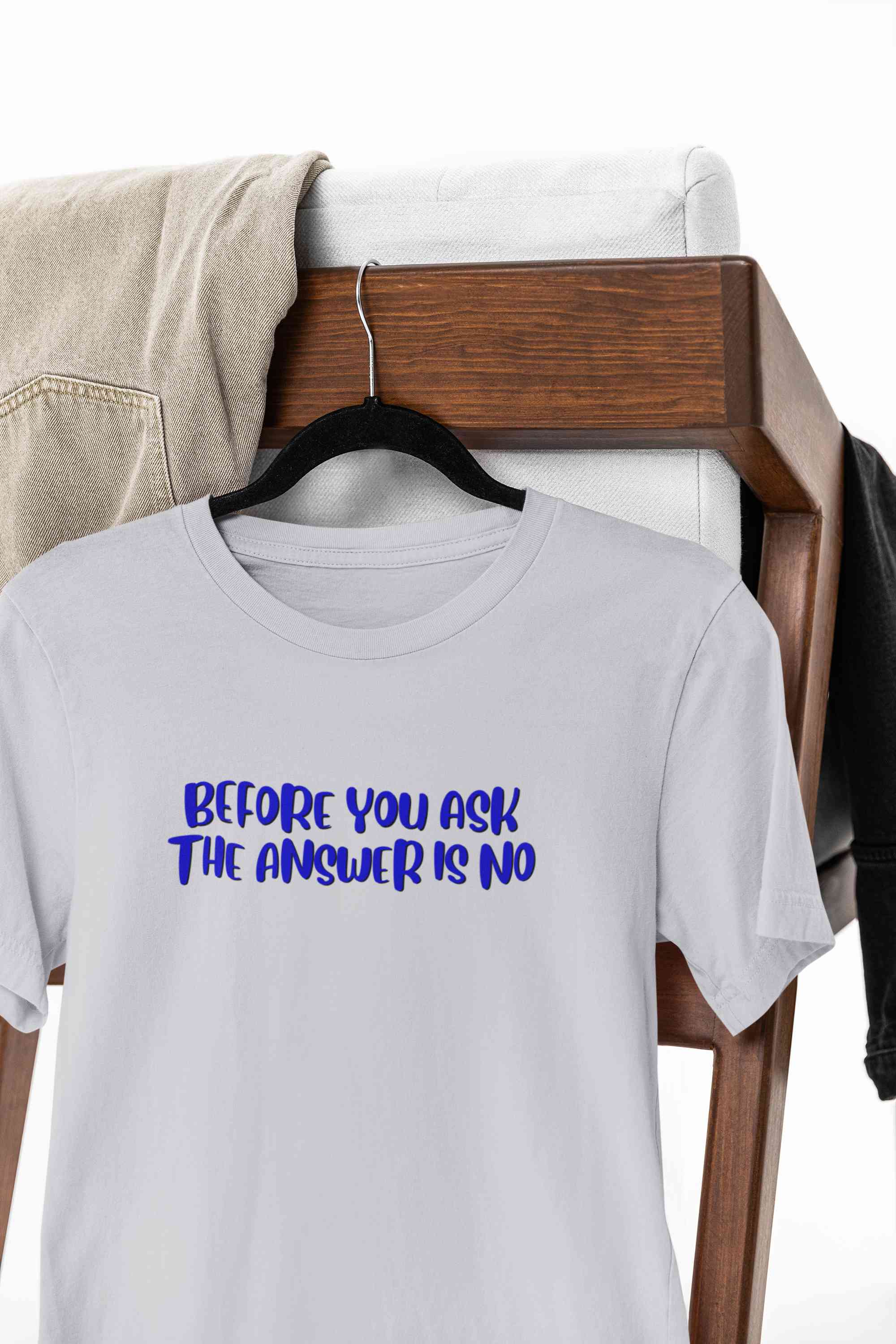 The Answer Is No Women Half Sleeves T-shirt- FunkyTeesClub