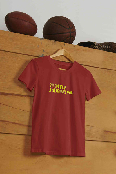 Judging You Women Half Sleeves T-shirt- FunkyTeesClub
