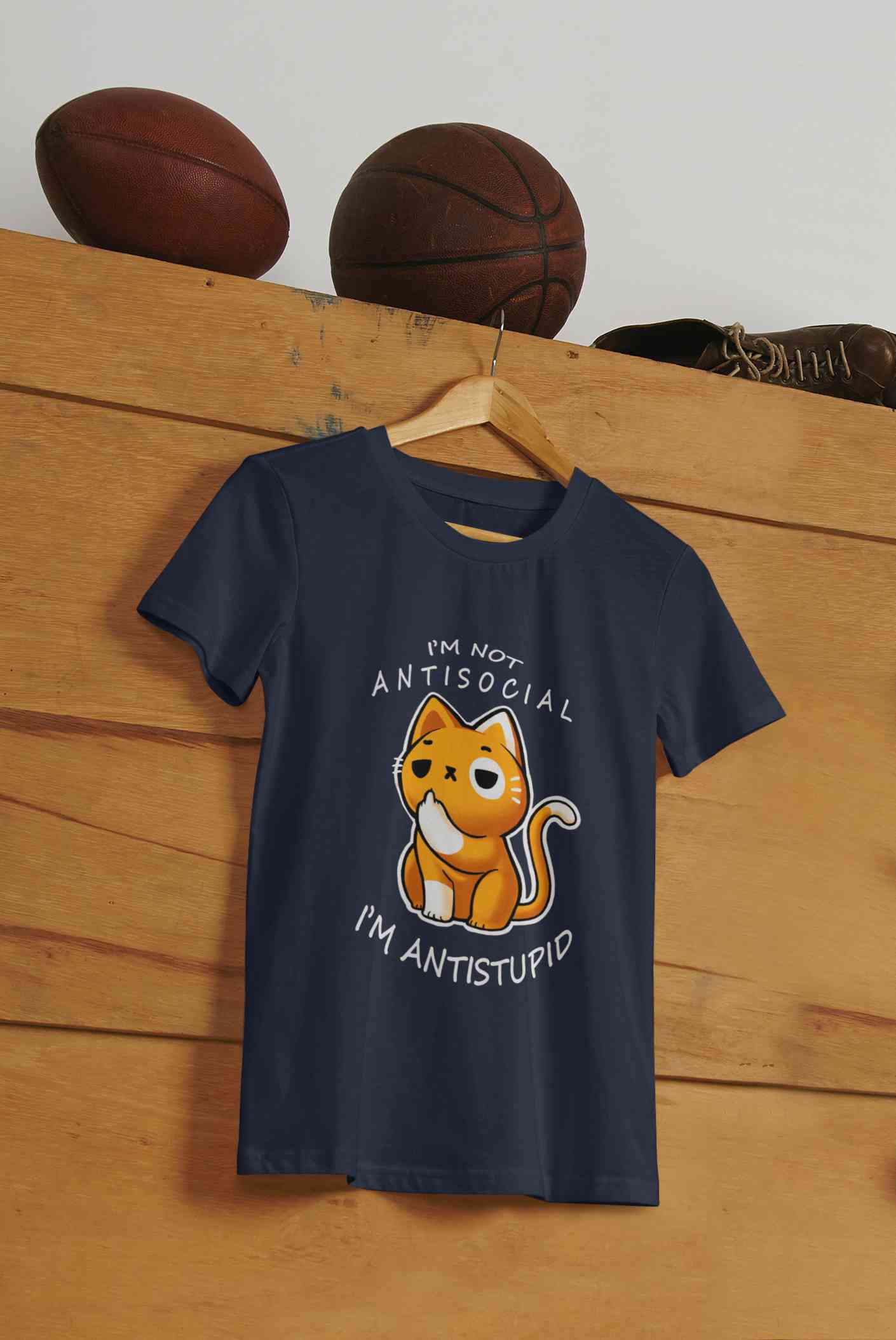 I Am Not AntiSocial I Am AntiStupid Funny Graphic Mens Half Sleeves T-shirt- FunkyTeesClub