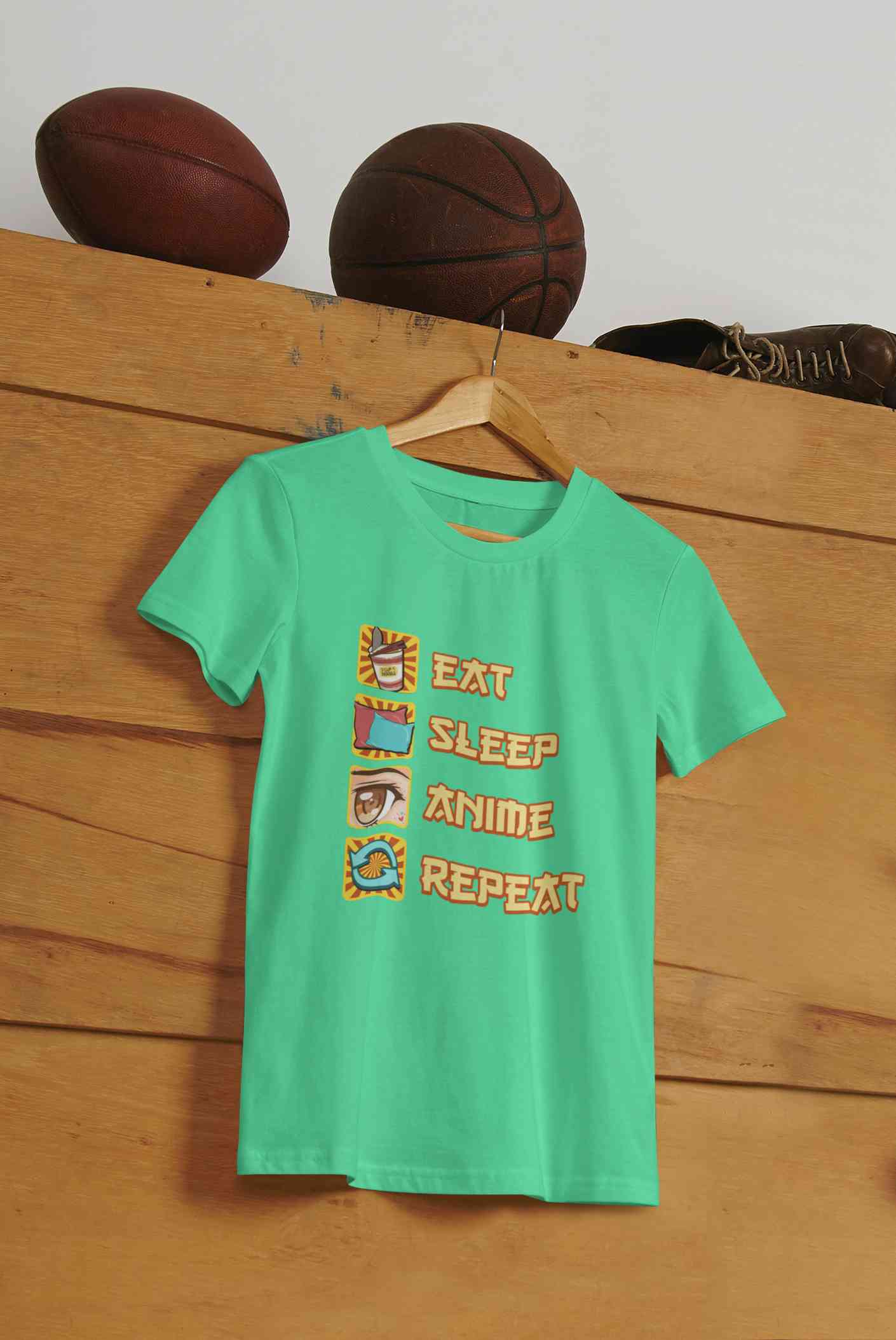 Eat Sleep Anime Repeat Women Half Sleeves T-shirt- FunkyTeesClub