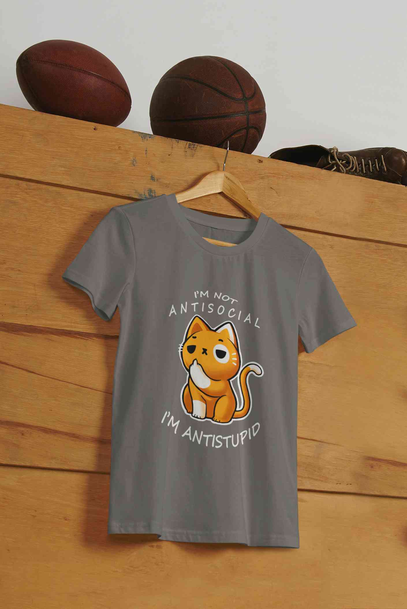 I Am Not AntiSocial I Am AntiStupid Funny Graphic Women Half Sleeves T-shirt- FunkyTeesClub