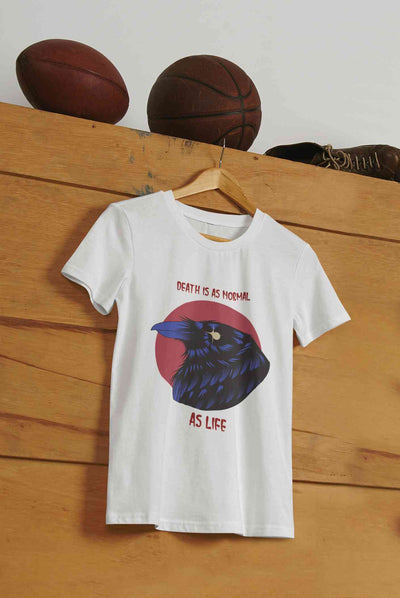 Crow Inspired By The Sandman Comic Book Women Half Sleeves T-shirt- FunkyTeesClub