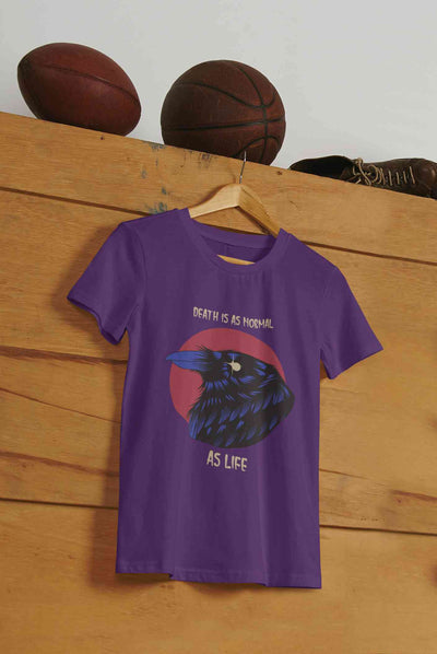 Crow Inspired By The Sandman Comic Book Women Half Sleeves T-shirt- FunkyTeesClub