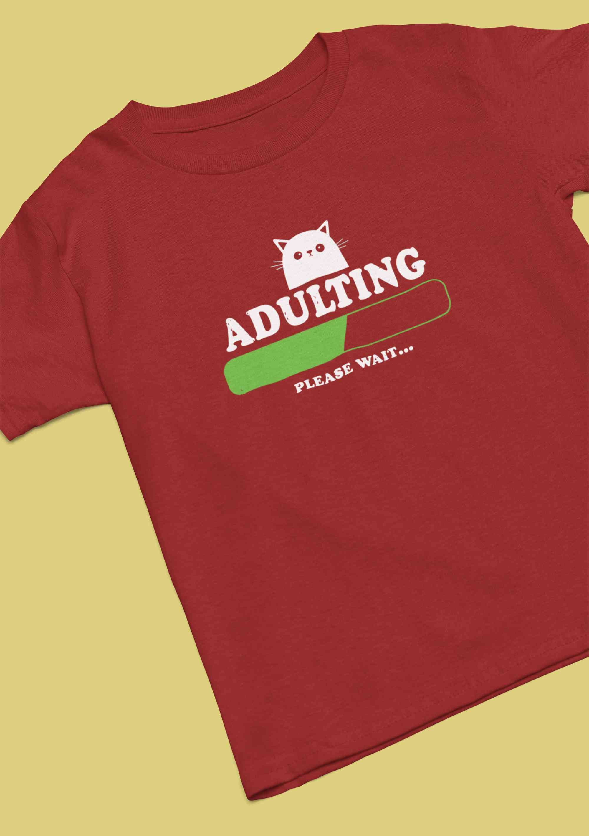 Adulting Please Wait Women Half Sleeves T-shirt- FunkyTeesClub