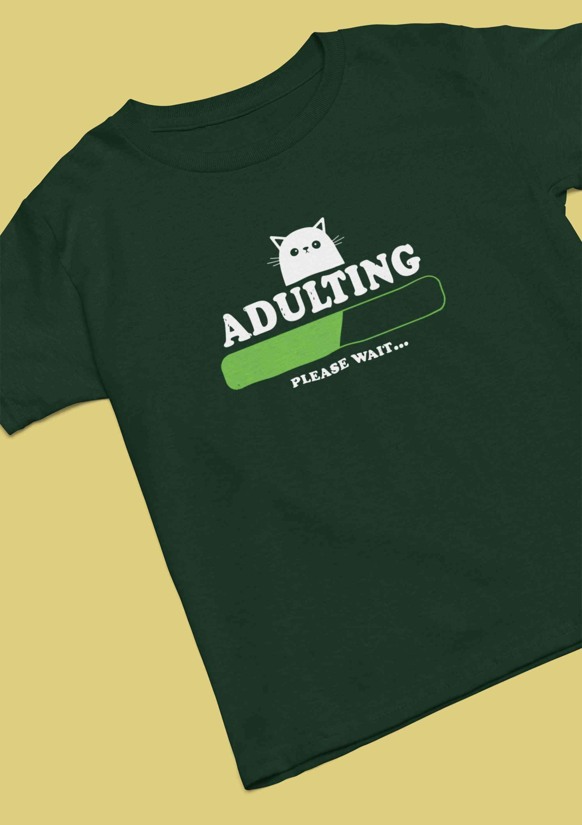 Adulting Please Wait Women Half Sleeves T-shirt- FunkyTeesClub