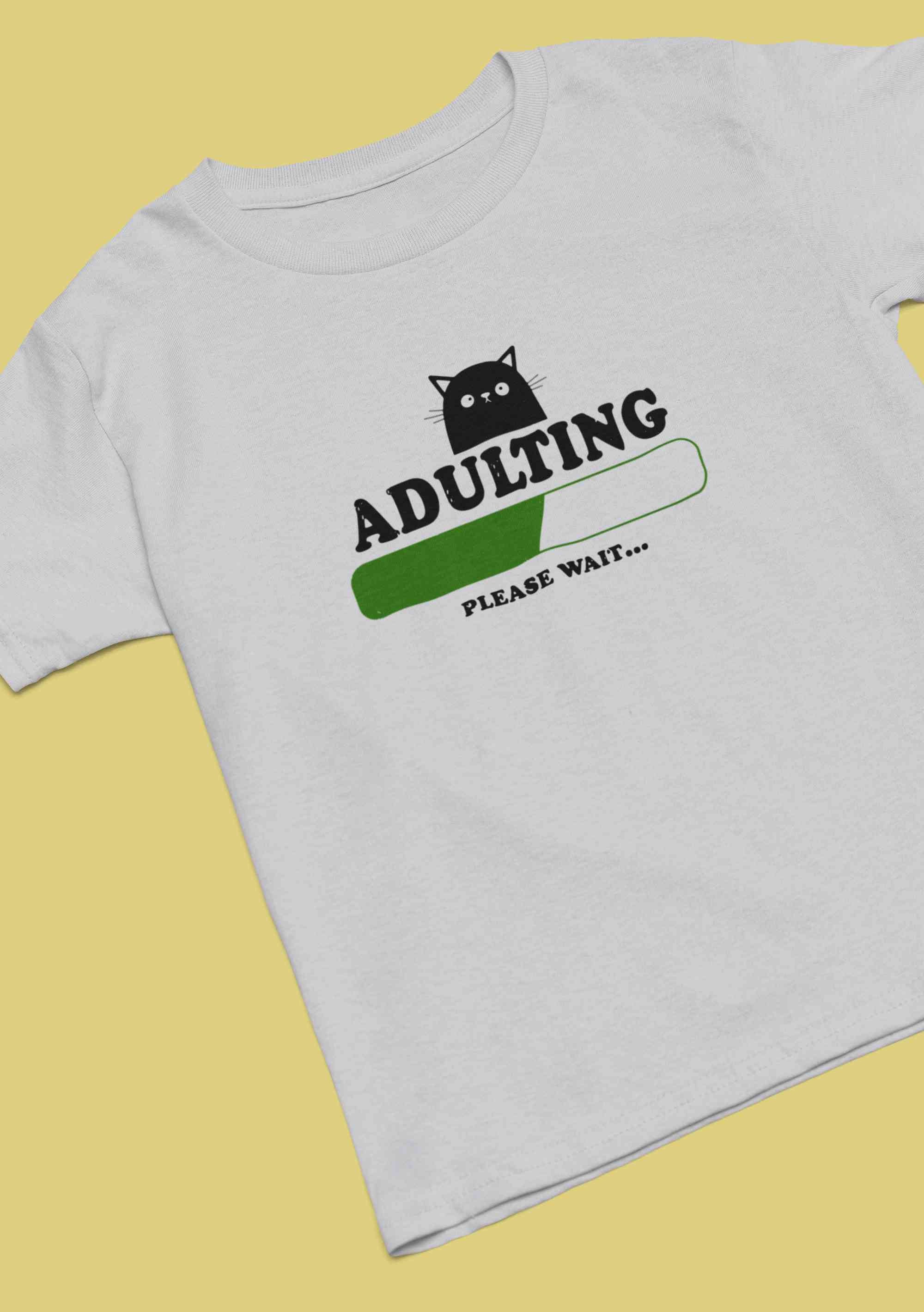 Adulting Please Wait Mens Half Sleeves T-shirt- FunkyTeesClub