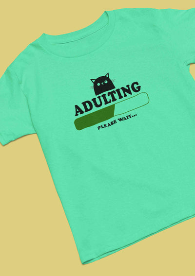 Adulting Please Wait Women Half Sleeves T-shirt- FunkyTeesClub