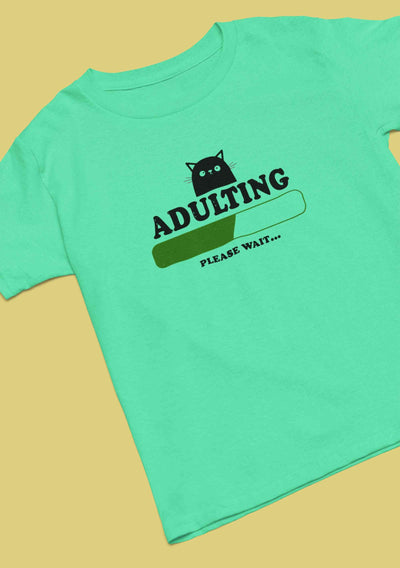 Adulting Please Wait Mens Half Sleeves T-shirt- FunkyTeesClub