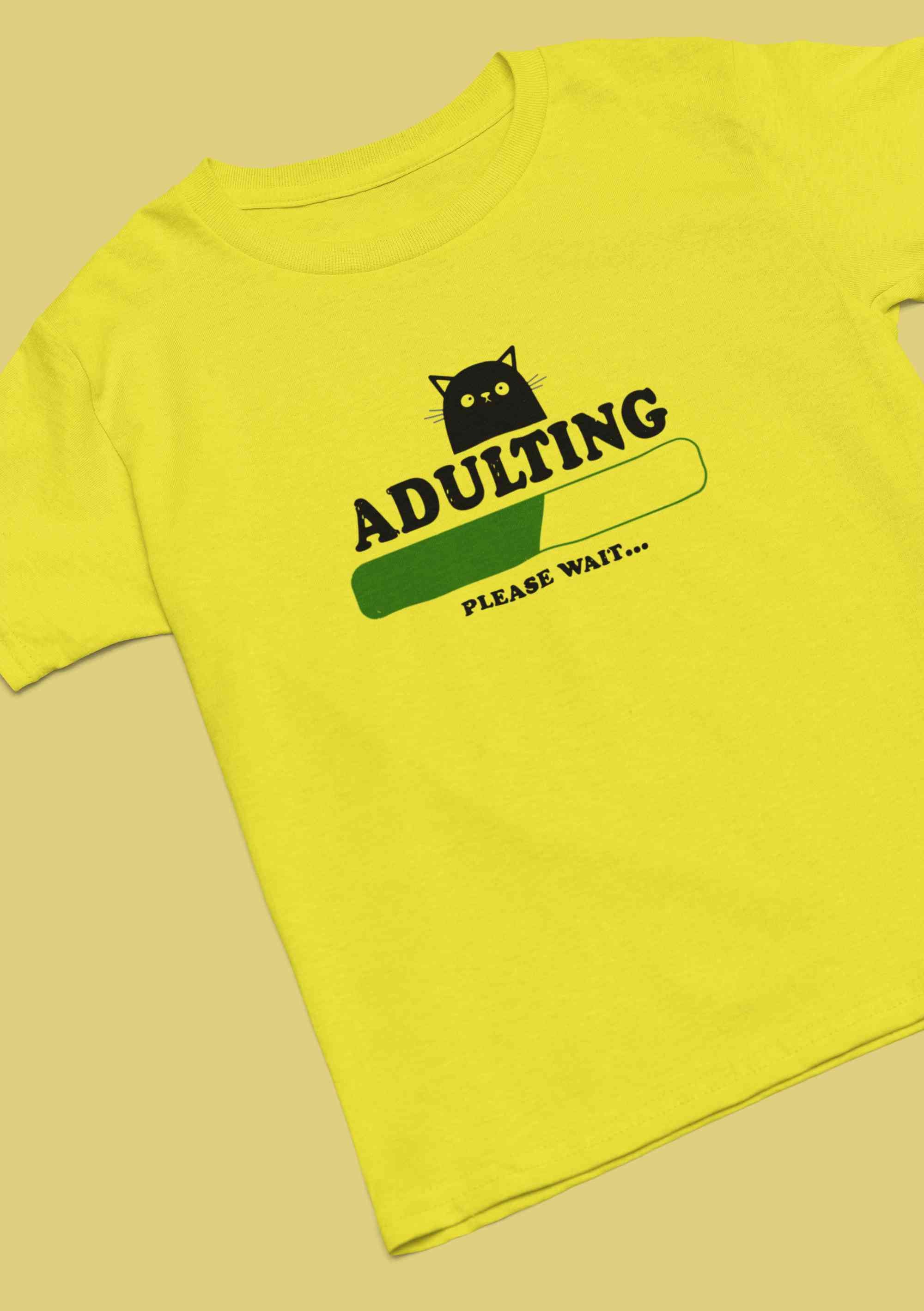 Adulting Please Wait Women Half Sleeves T-shirt- FunkyTeesClub