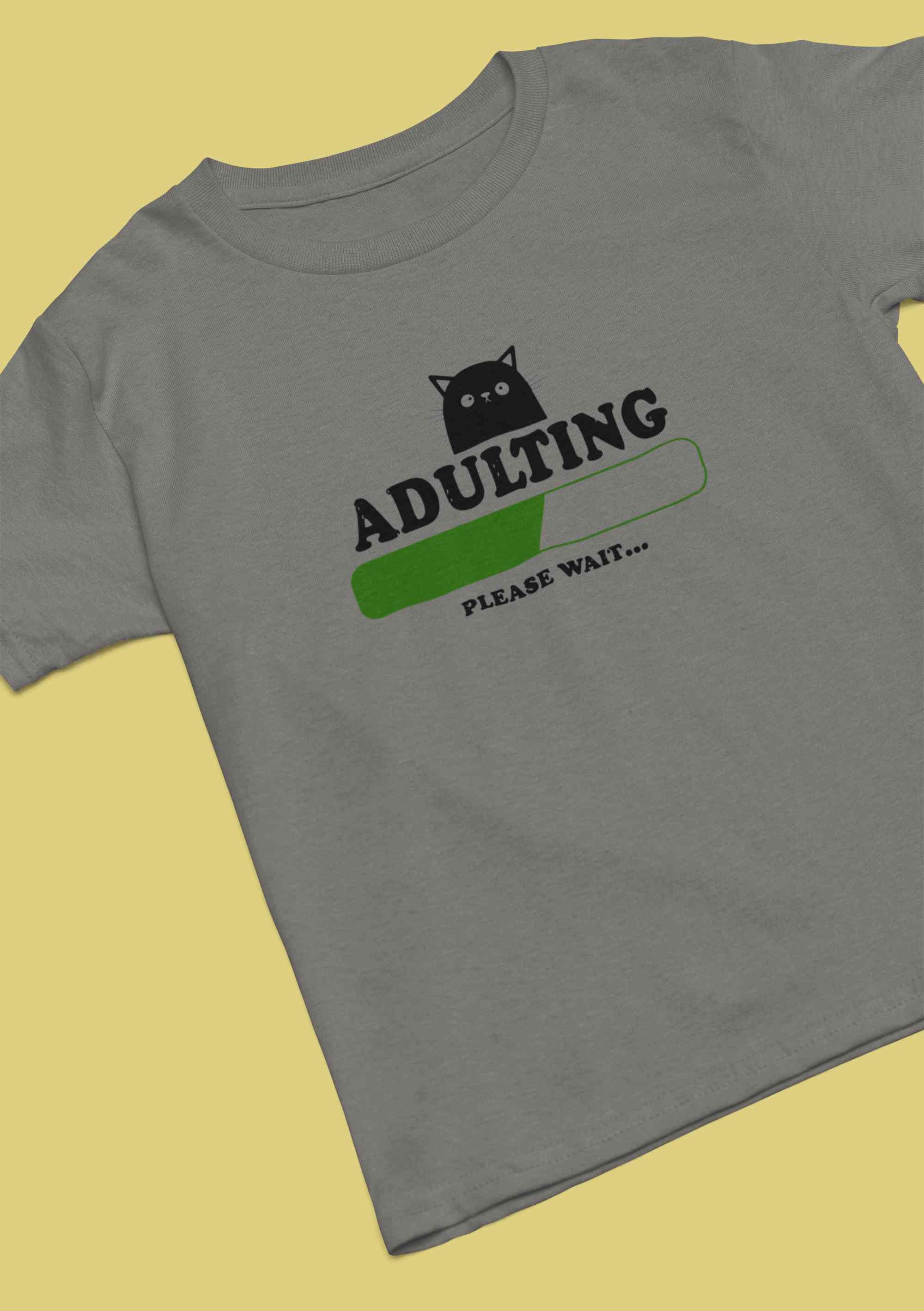 Adulting Please Wait Mens Half Sleeves T-shirt- FunkyTeesClub