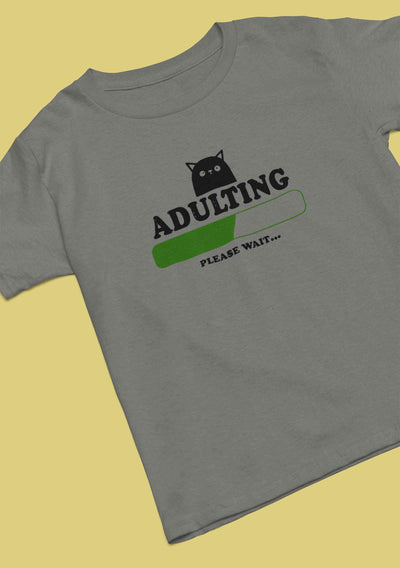 Adulting Please Wait Women Half Sleeves T-shirt- FunkyTeesClub