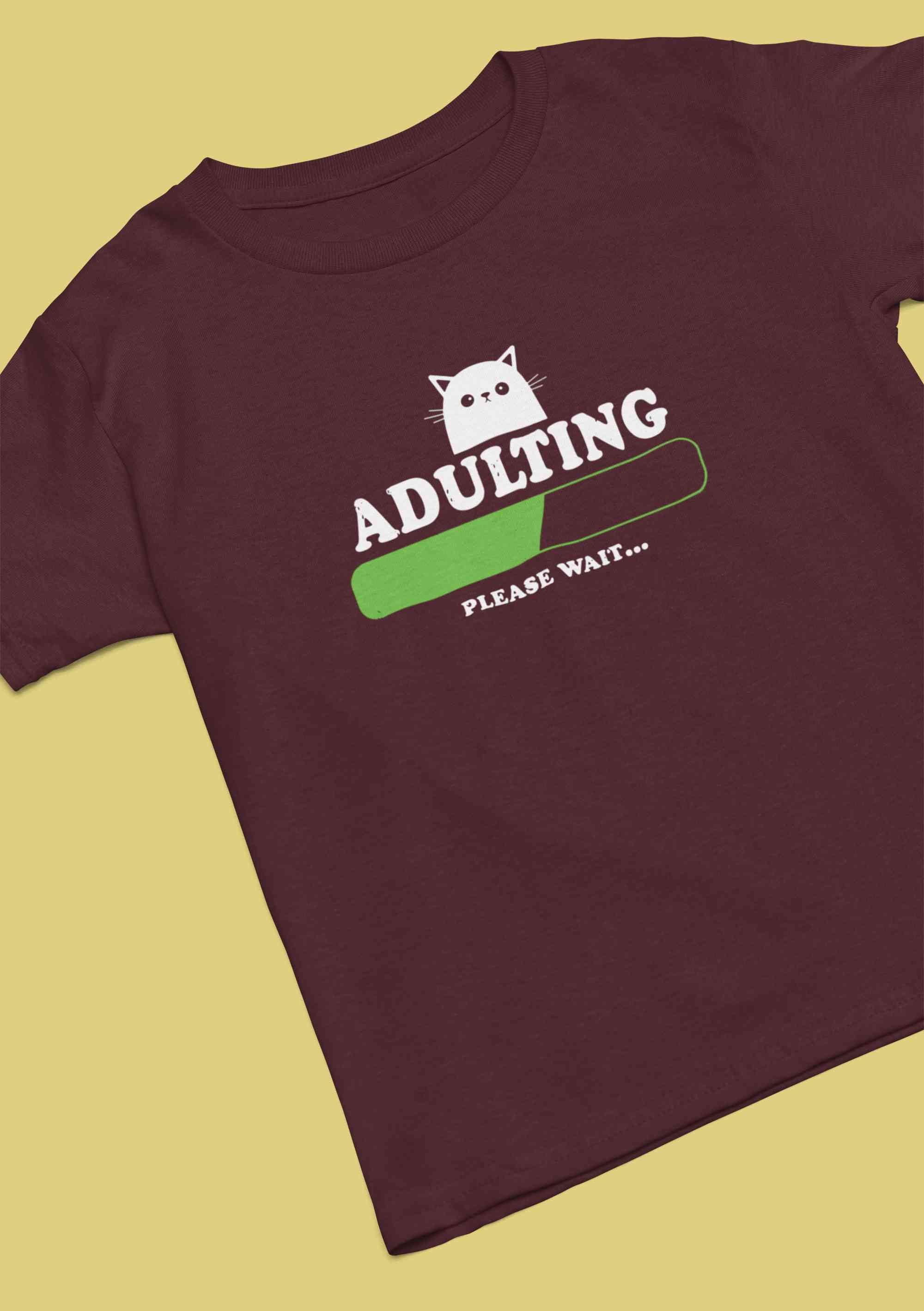 Adulting Please Wait Women Half Sleeves T-shirt- FunkyTeesClub