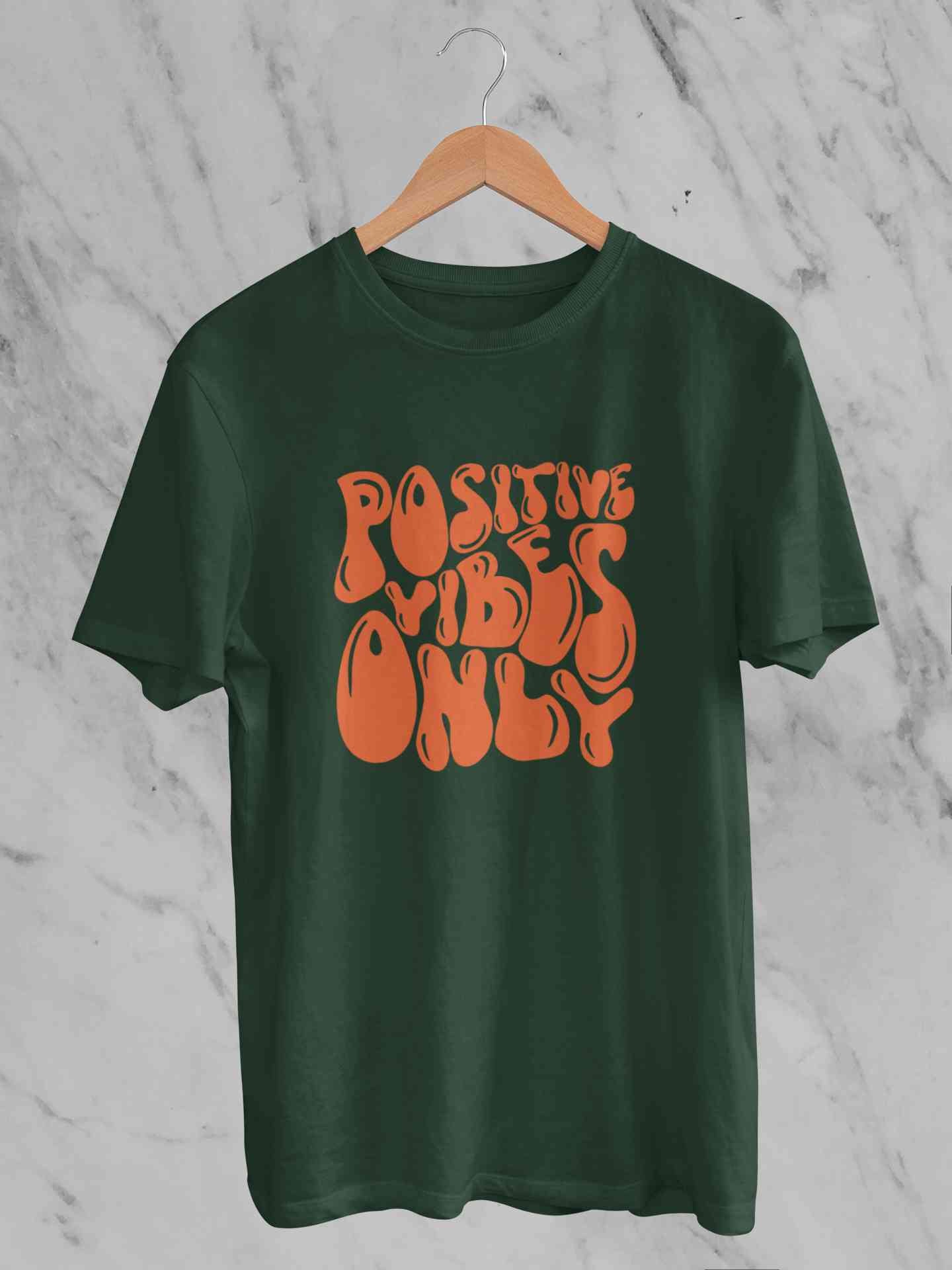 Positive Vibes Only Quotes Women Half Sleeves T-shirt- FunkyTeesClub