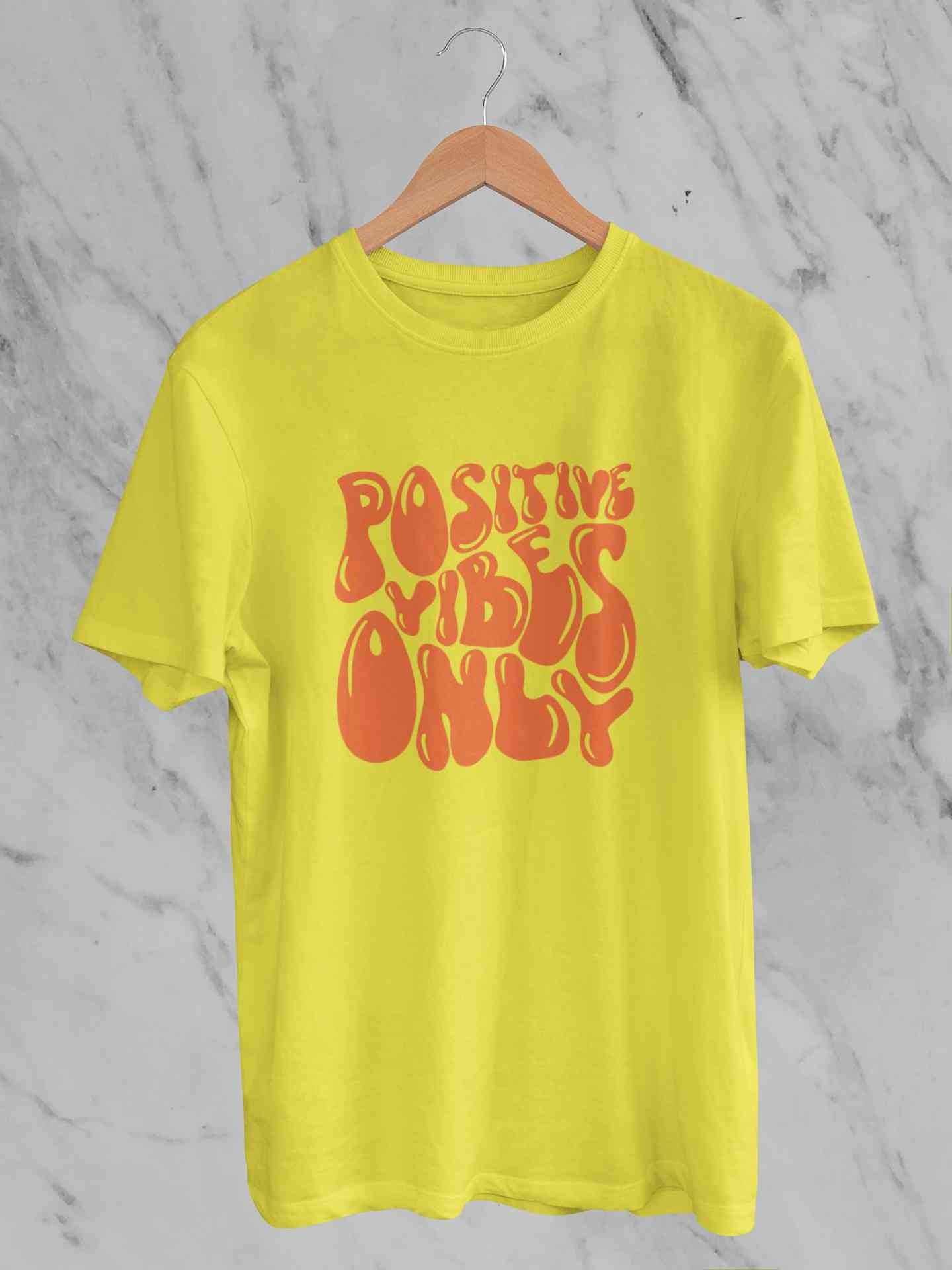 Positive Vibes Only Quotes Women Half Sleeves T-shirt- FunkyTeesClub