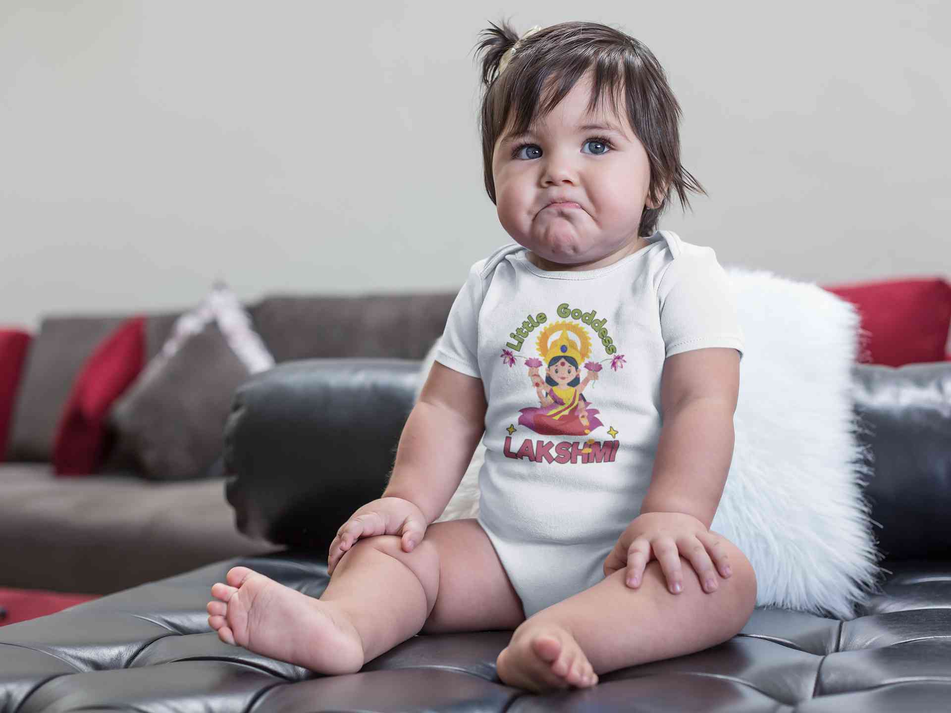 Custom Name Little Goddess Navratri Rompers for Baby Girl- FunkyTeesClub