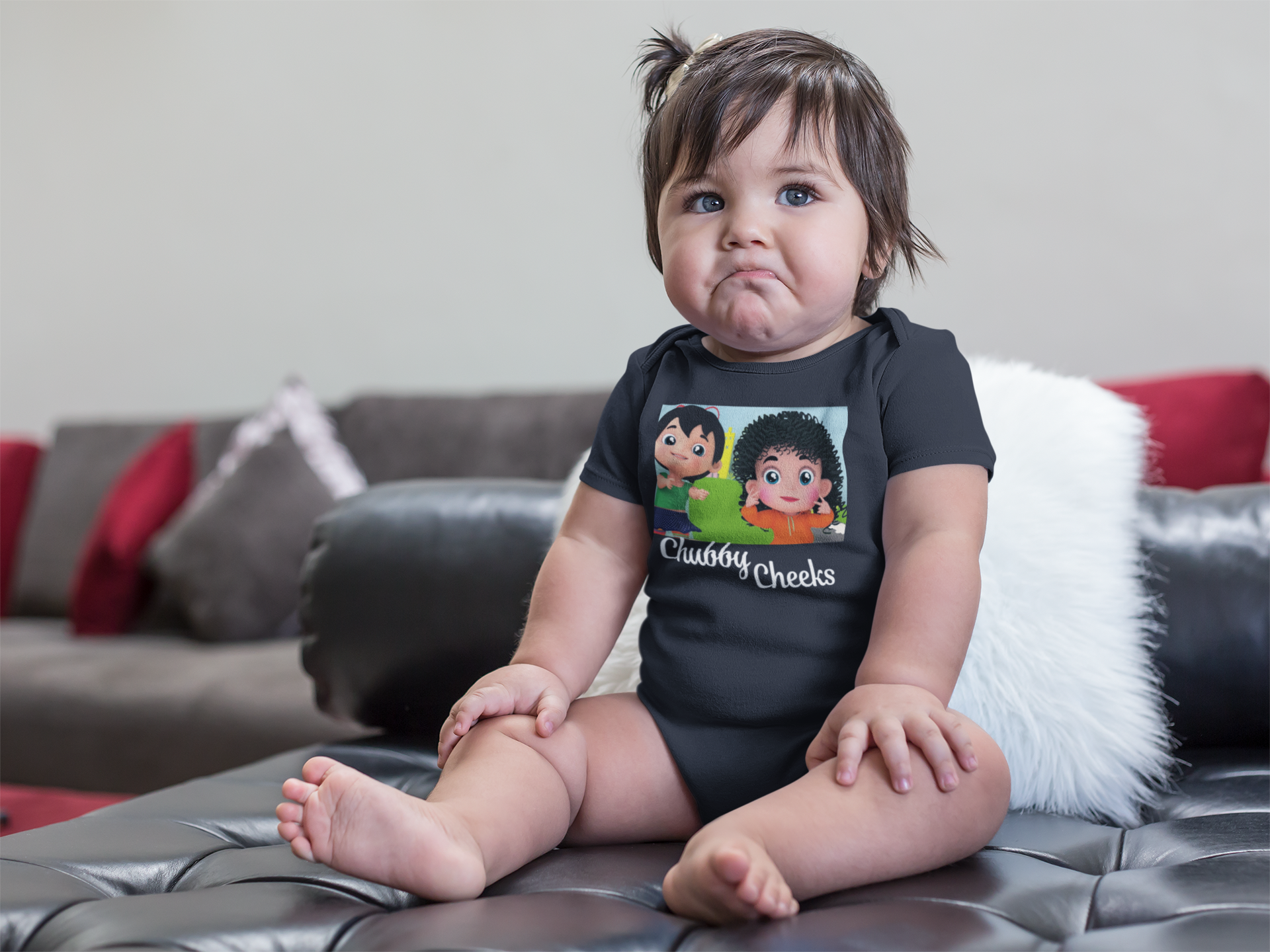 Chubby Cheeks Poem Rompers for Baby Girl- FunkyTeesClub