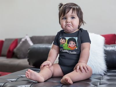 Chubby Cheeks Poem Rompers for Baby Girl- FunkyTeesClub
