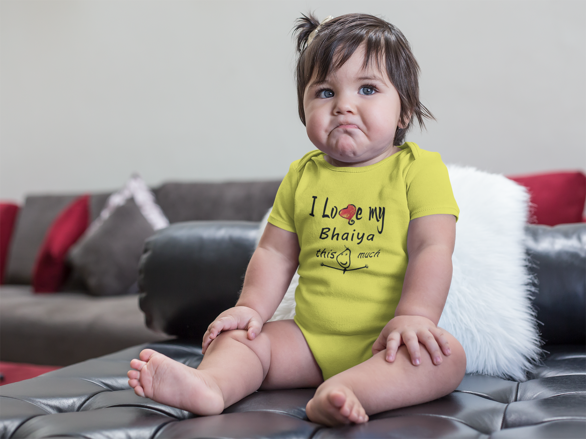 I Love My Bhaiya Rompers for Baby Girl- FunkyTeesClub