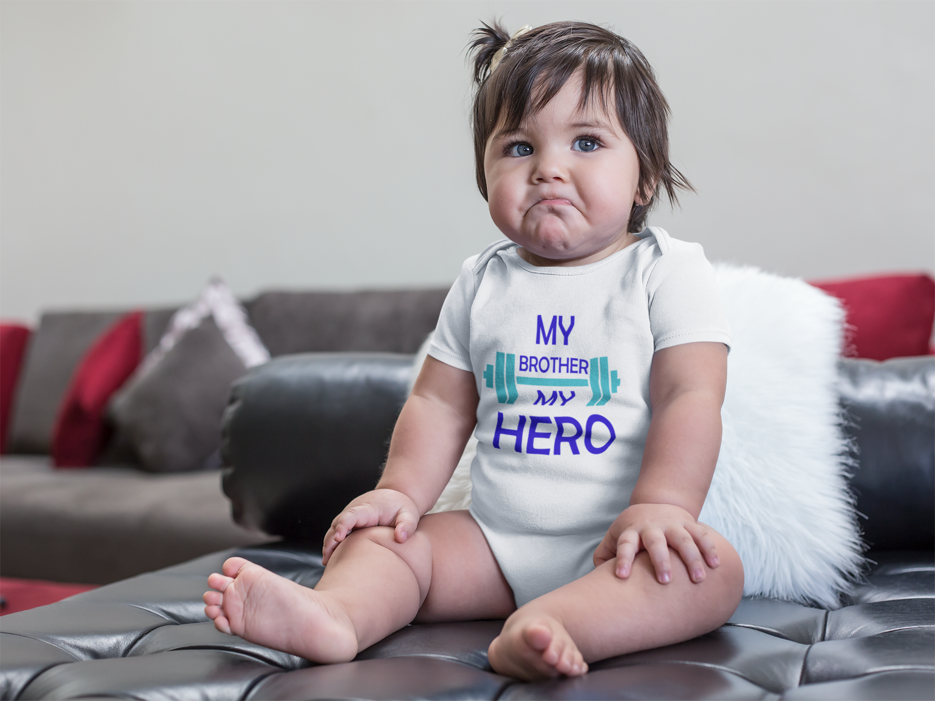 My Brother My Hero Rompers for Baby Girl- FunkyTeesClub