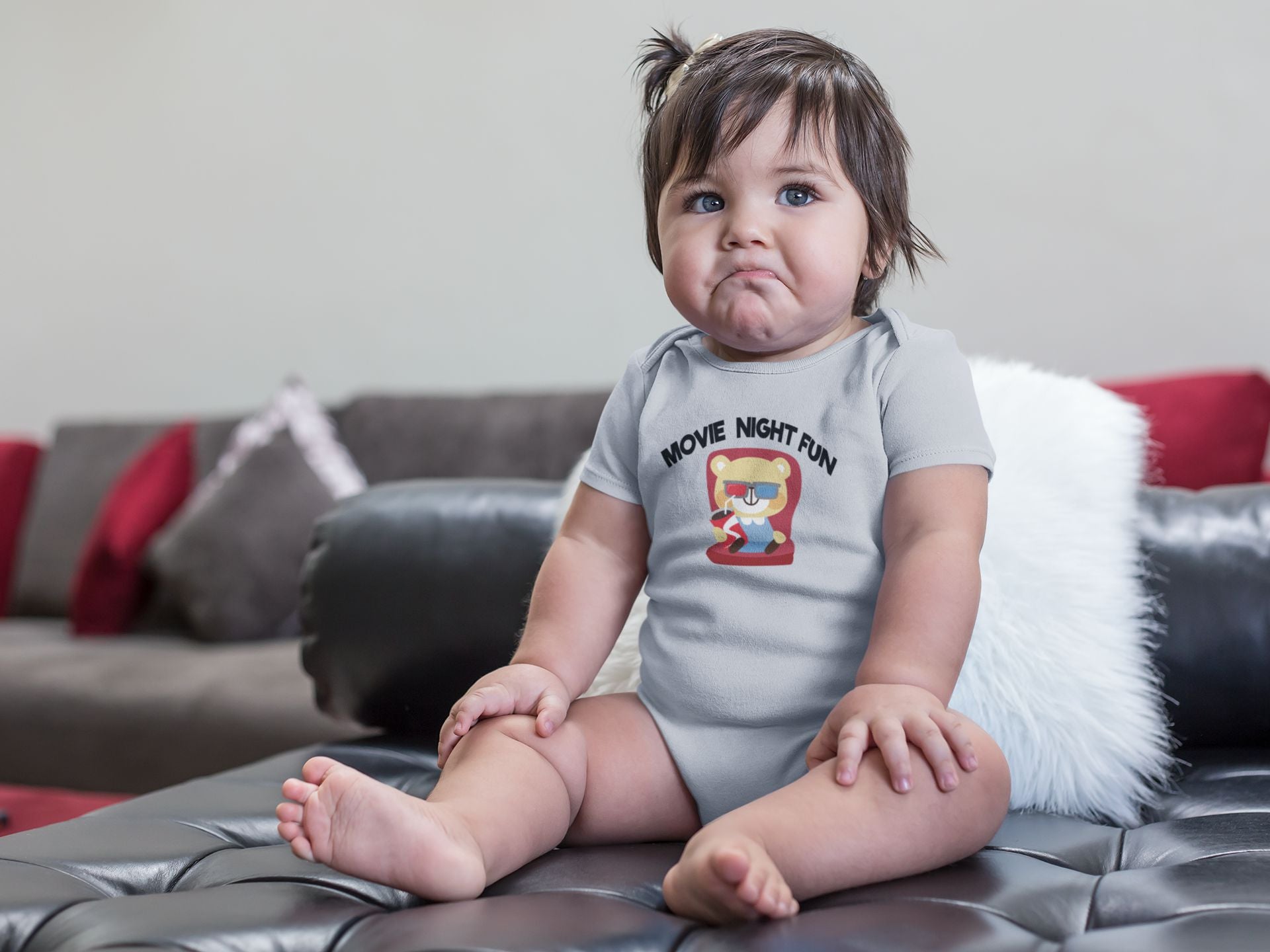 Movie Night Fun Rompers for Baby Girl- FunkyTeesClub