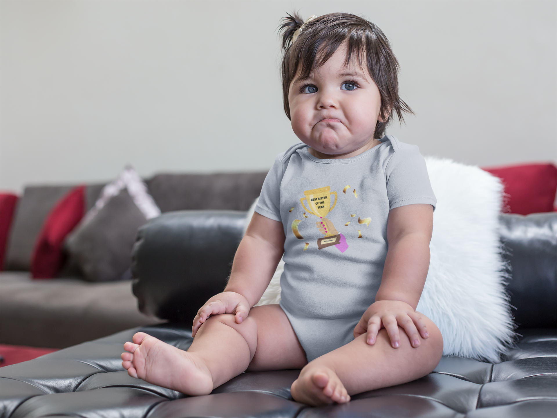Best Sister Of The Year Rompers for Baby Girl- FunkyTeesClub