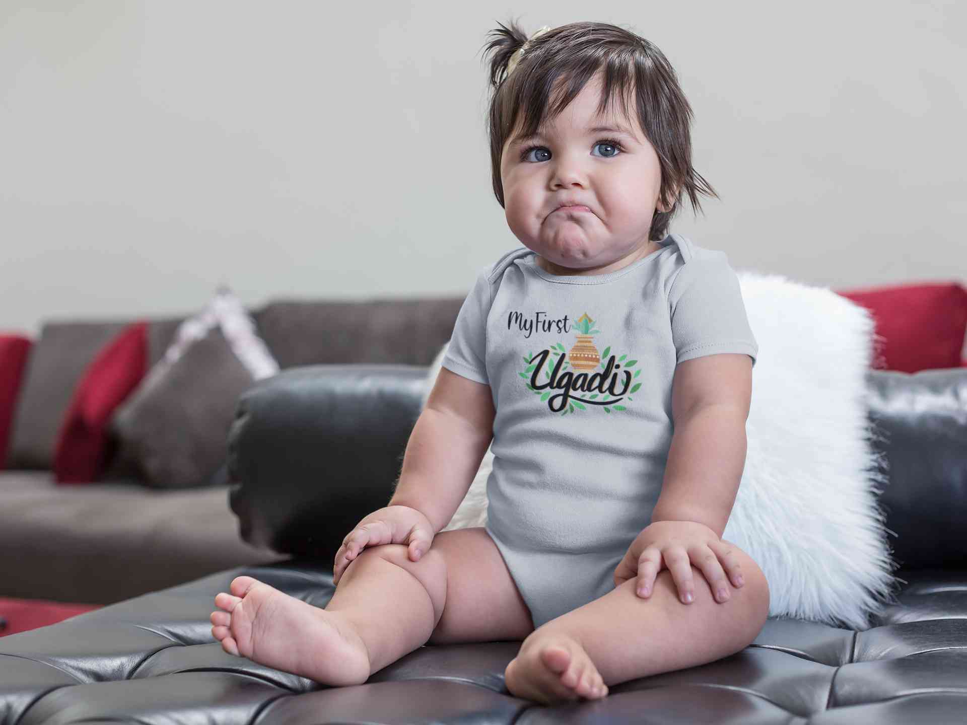My First Ugadi Rompers for Baby Girl- FunkyTeesClub