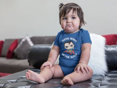 Super Heros Never Sleeps Rompers for Baby Girl- FunkyTeesClub