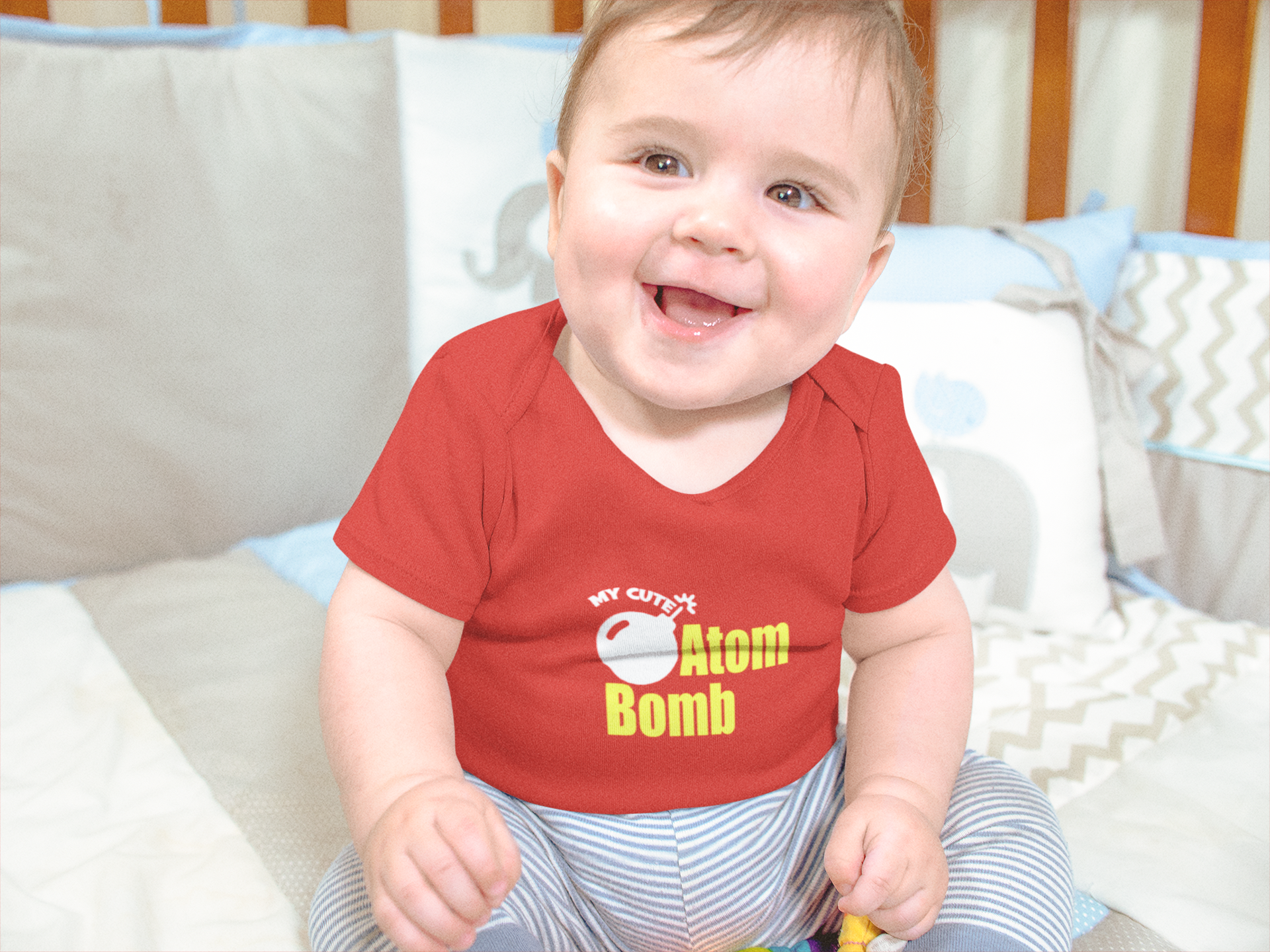 My Cute Atom Bomb Rompers for Baby Boy- FunkyTeesClub