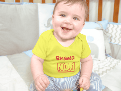 Bhaiya No.1 Rakshabadhan Rompers for Baby Boy- FunkyTeesClub