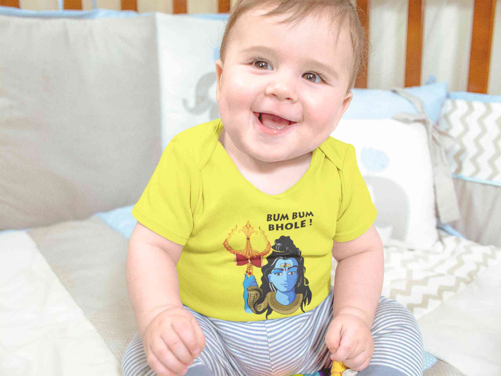 Bum Bum Bhole Mahashivratri Rompers for Baby Boy- FunkyTeesClub